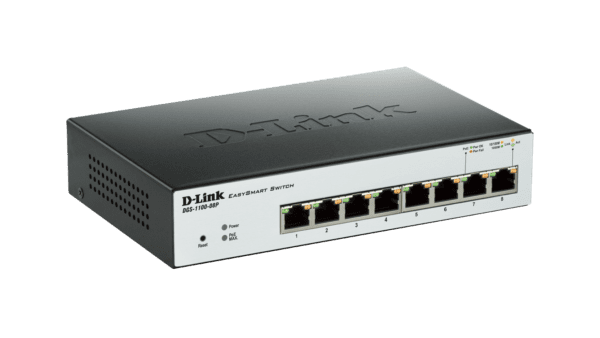 D-Link 8-Port Gigabit Smart Managed PoE Switch with 8 PoE Ports - DGS-1100-08P