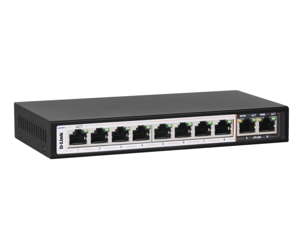 D-Link 10-Port Gigabit PoE Switch with 8 Long Reach PoE Ports and 2 Uplink Ports - DGS-F1010P - Image 2