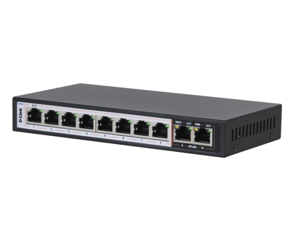 D-Link 10-Port Gigabit PoE Switch with 8 Long Reach PoE Ports and 2 Uplink Ports - DGS-F1010P - Image 3