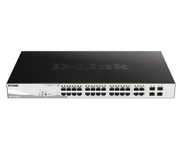 D-Link 28-Port Gigabit Smart Managed PoE Switch with 24 PoE Ports and 4 SFP Ports - DGS-1210-28P