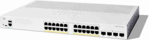 Cisco Catalyst 1300-24P-4G Managed Switch, 24 Port GE, PoE, 4x1GE SFP,(C1300-24P-4G)